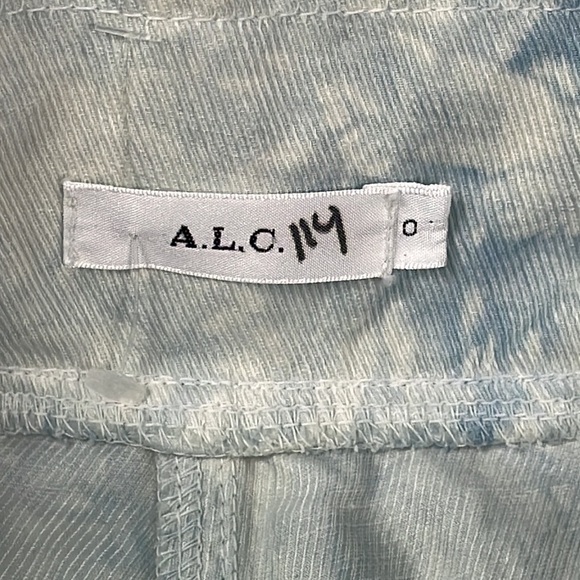 New ALC Davidson Bleached Shorts High Rise Paperbag Tie Waist Belt Linen Blend 0 - Picture 11 of 14